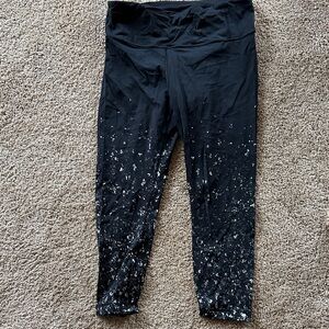 lululemon athletica Black and Silver Speckled Leggings